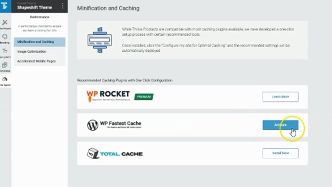 Thrive Theme Builder dashboard-Site Speed3