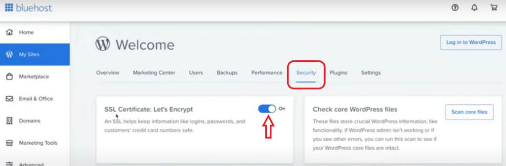 bluehost dashboard settings bluehost dashboard settings