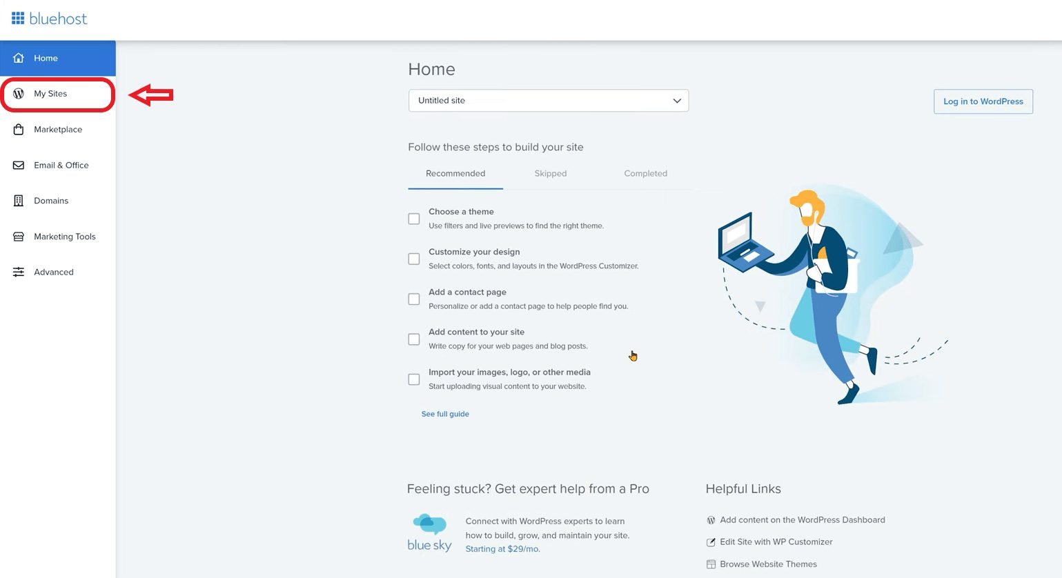 bluehost dashboard settings bluehost dashboard settings