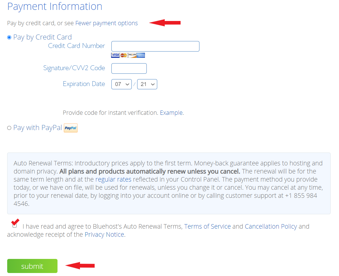 bluehost - payment bluehost - payment
