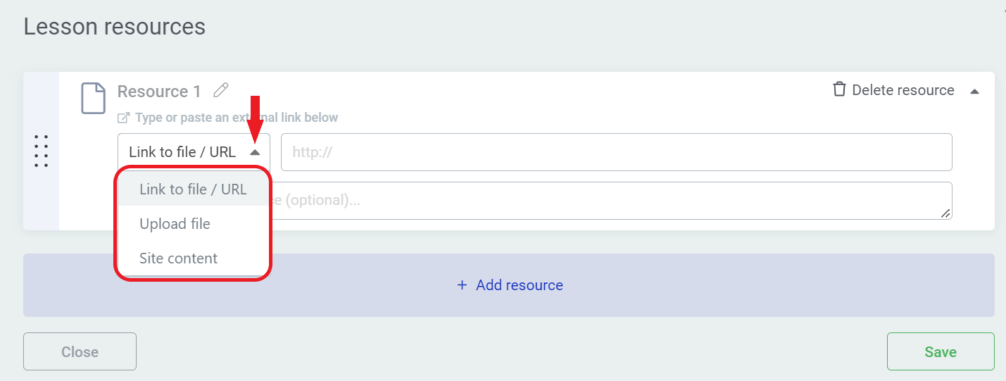 thrive apprentice - create your first course - add resources 3