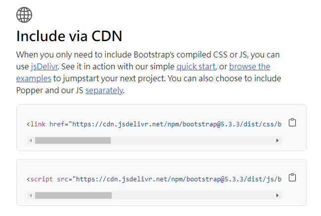 Boostrap-include via CDN Boostrap-include via CDN