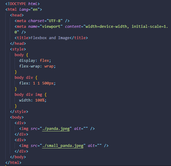 flexbox and image flexbox and image